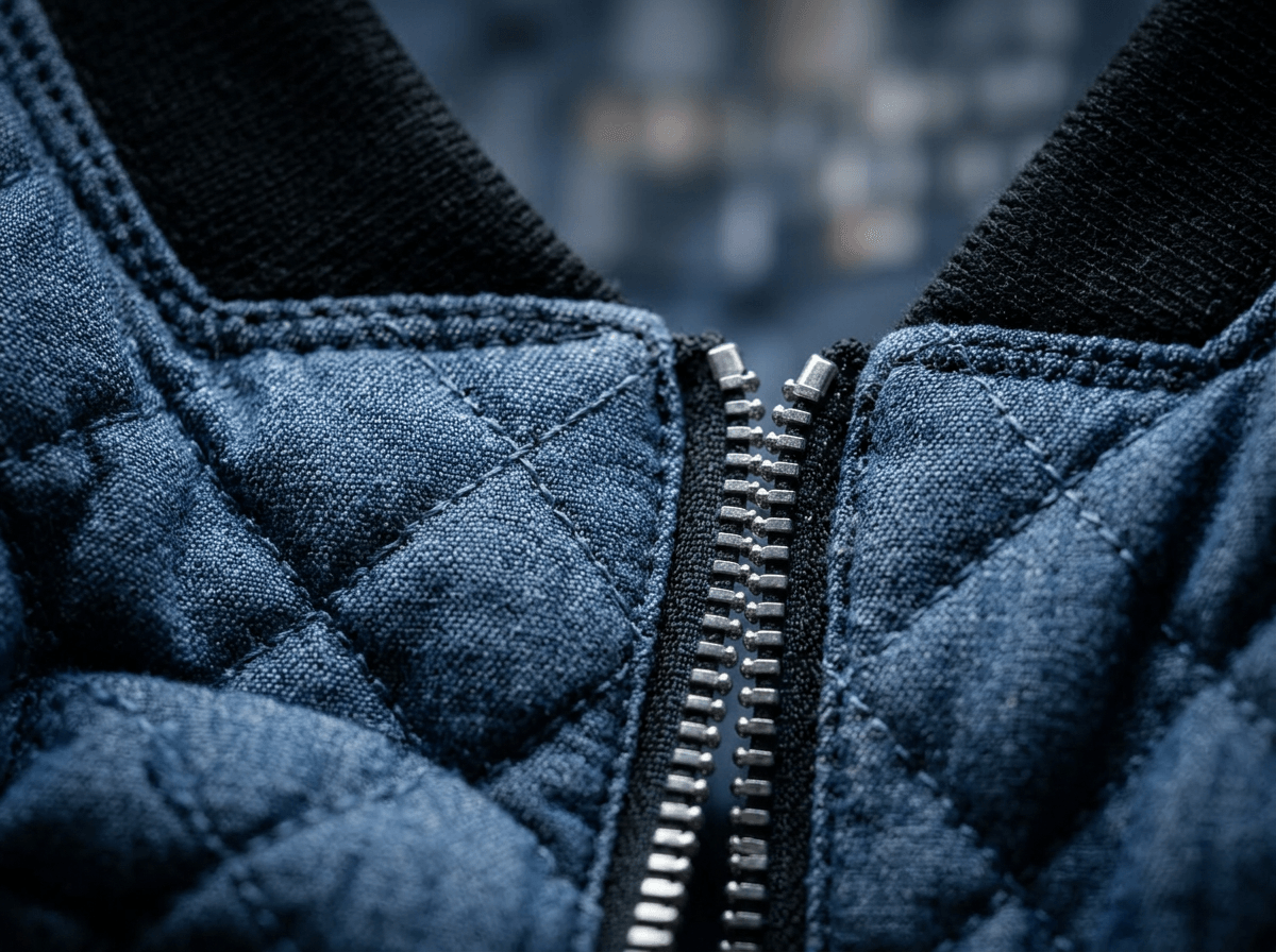 Top en coton fleuri rouille plié, présenté en flat-lay avec une bobine de fil, des ciseaux dorés et une étiquette fait main – création couture sur mesure